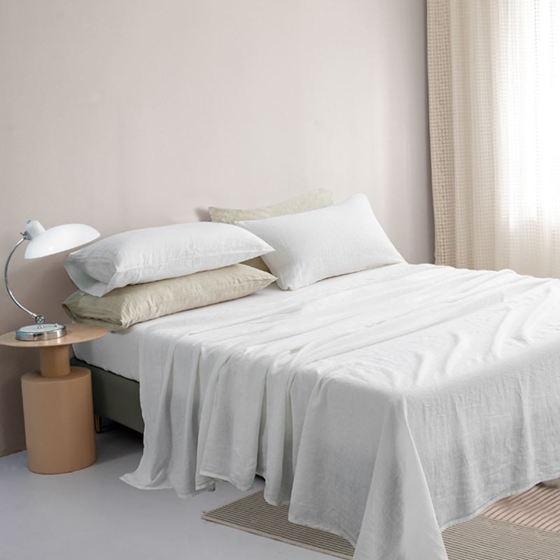 白いリネンシートセット